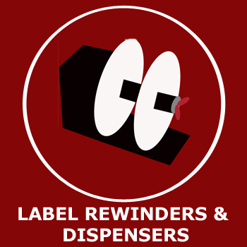 label rewinders and dispensers